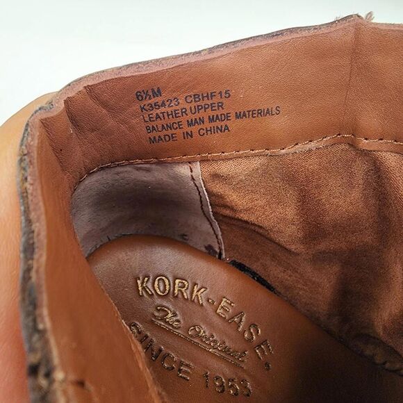 Kork-Ease Natalya High Heel Bootie US 6.5 M Brown Leather Zip Boots - Picture 10 of 10